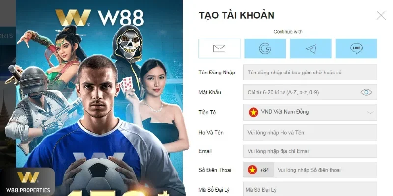 Biểu mẫu sign up chi tiết