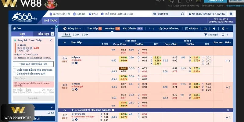 Chơi kèo đồng banh W 88 cần chú ý gì