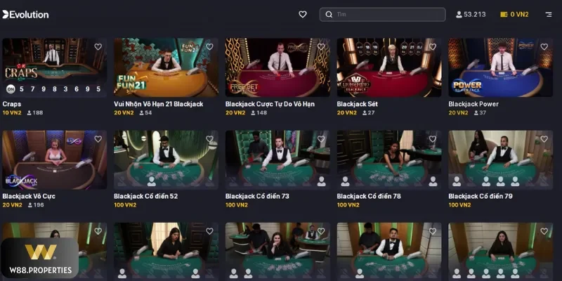 Game Blackjack chơi livestream