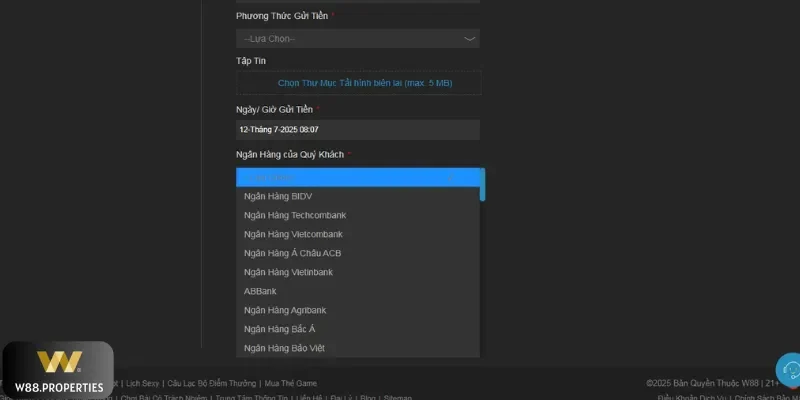 Nhập thông tin rút tiền