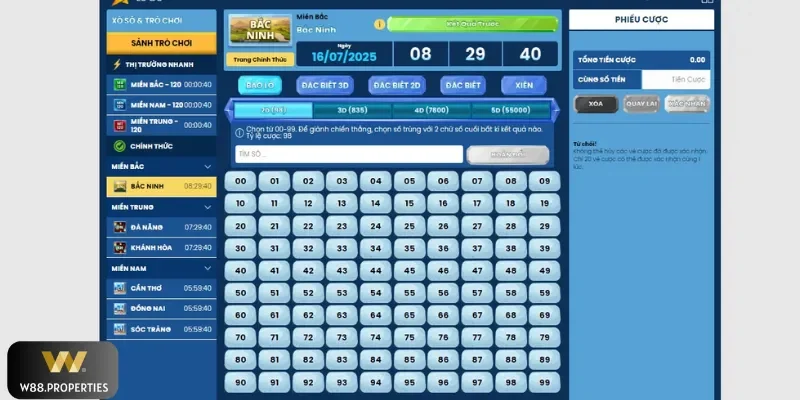 Thiết kế W88 chuẩn và dễ thao tác