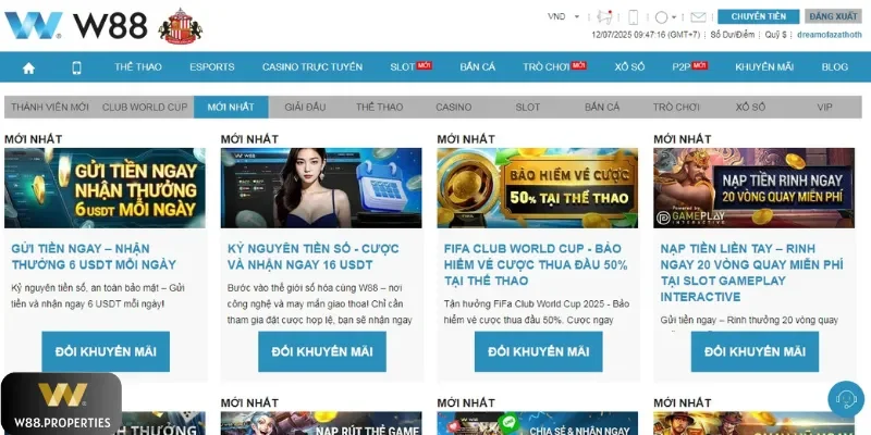 Tìm hiểu danh sách khuyến mãi W 88